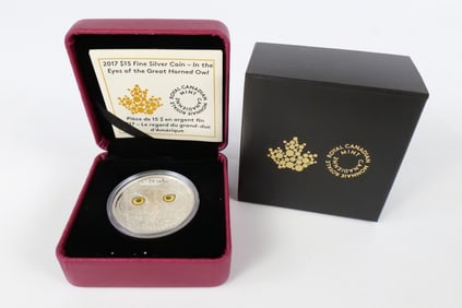 Canadian Eyes of the Great Horned Owl Silver Commemorative