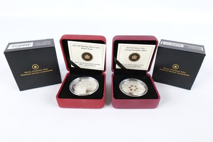 2 Canadian Winter Silver Commemoratives