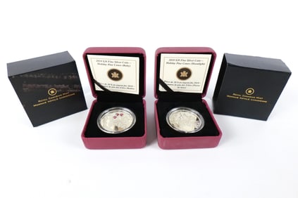 2 Holiday Pinecone Silver Commemoratives