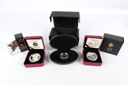 3 Canadian Silver Commemorative Coins