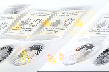 3 Canadian Cougar Silver Commemoratives