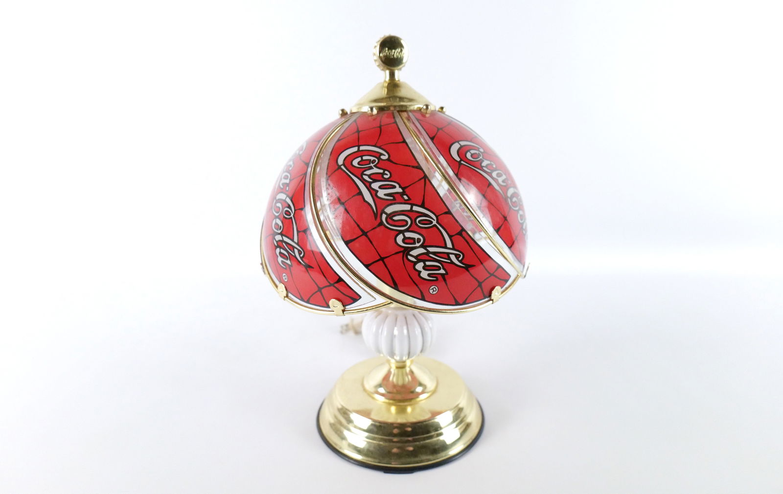 Novelty Coca Cola Table Lamp: Novelty Coca Cola Table Lamp. Has plastic shade. Tested and Working. Measures 14" tall x 9" diameter. All invoices must be paid within 24 hours of the sale. We offer multiple shipping options, please