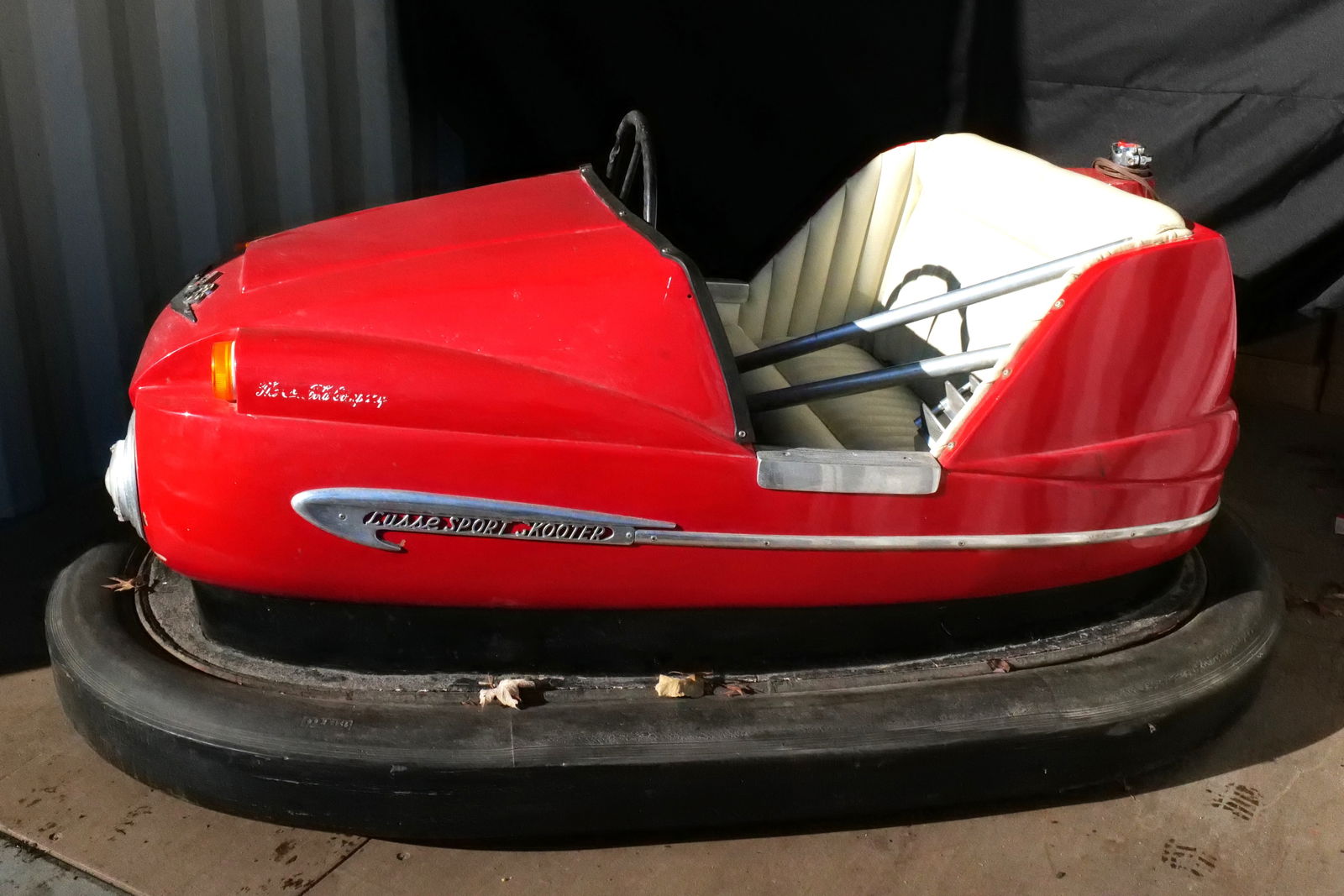 Vintage Full Size Bumper Car: Vintage Full Size Bumper Car. By Crusse Sport Skooter. Coca Cola Car. Appears to be all original. Used but very good condition. Plug coming from rear has most likely been electrified to light up, not