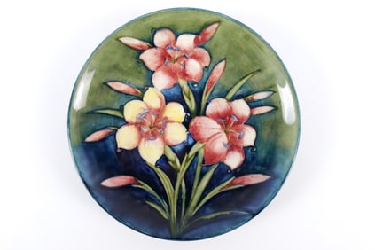 William Moorcraft Freesia Pattern Pottery Plate