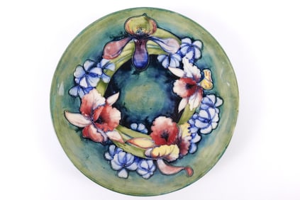 William Moorcraft Orchid Pattern Pottery Plate