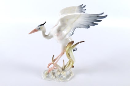 Hutschenreuther Porcelain Crane Figurine