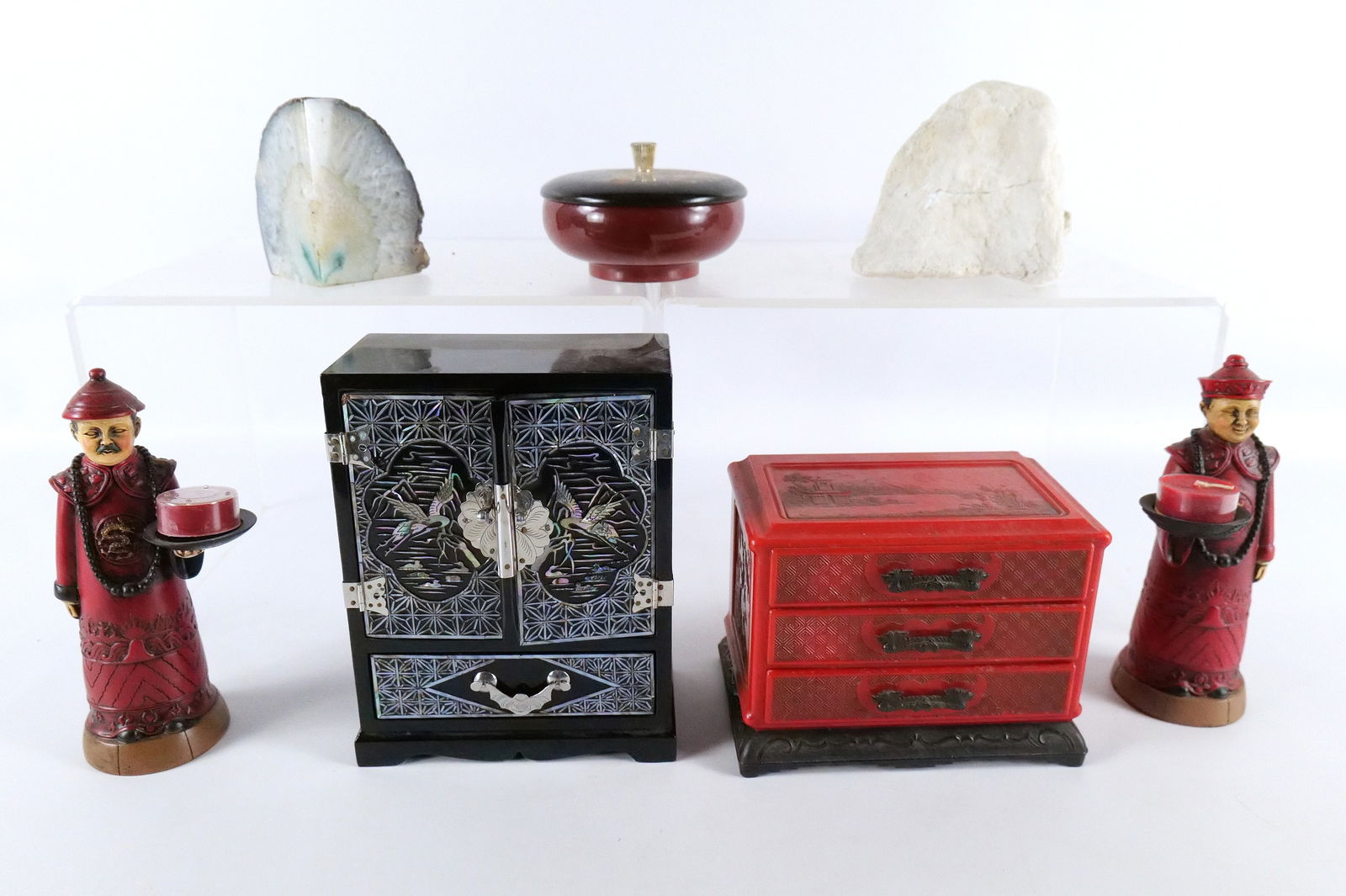 Lot of Asian Decorative Pieces and Geodes (1 of 12)