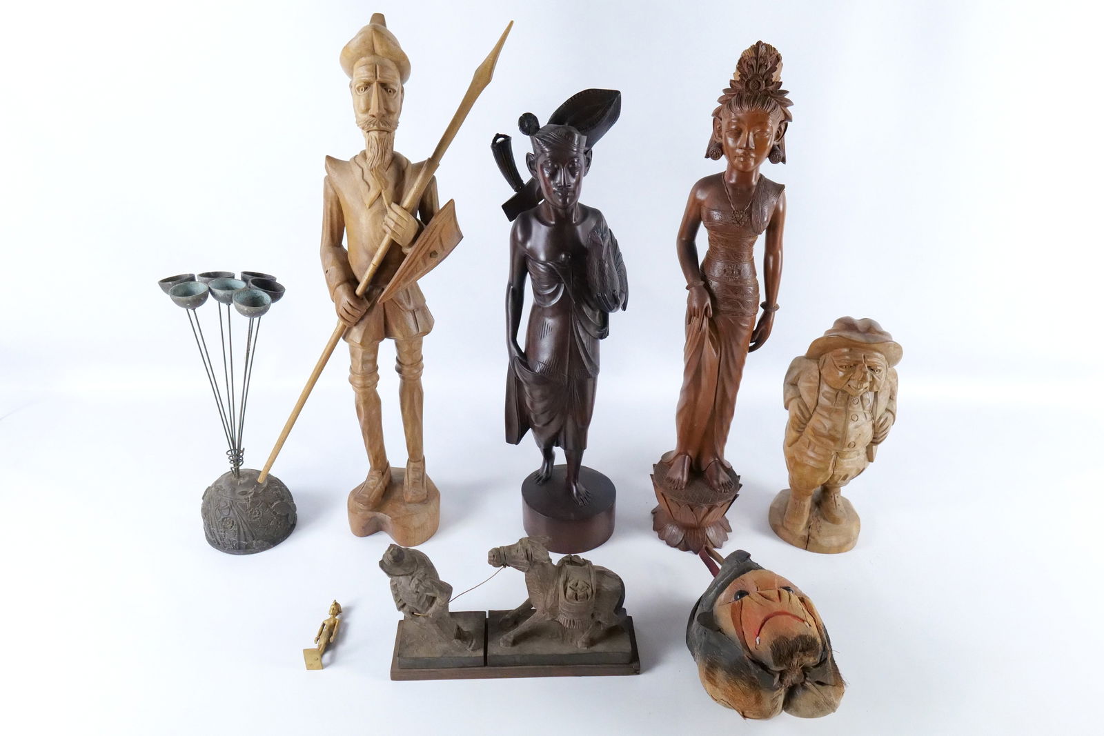 Group Lot of Wooden and Metal Figurines and Collectibles (1 of 13)