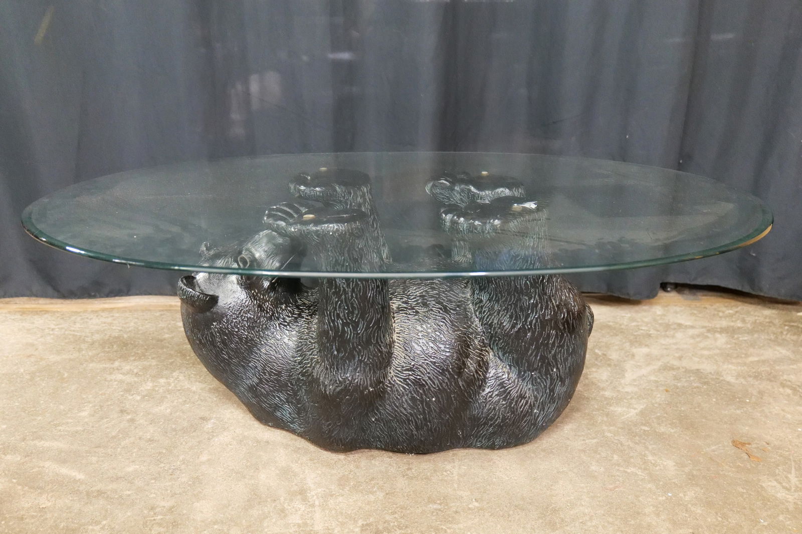Vintage Bronze Figural Black Bear Coffee Table (1 of 6)