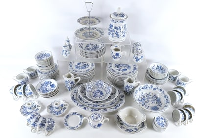 Large Partial Blue Danube Dinnerware Set - 133 Pieces