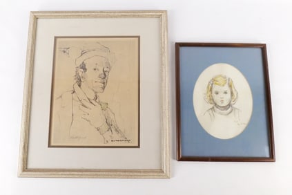 Lot of 2 Sketch Pieces of Art