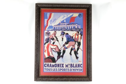 Framed French Ice Hockey Poster Print