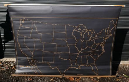 Hanging Vinyl Map of The Continental United States