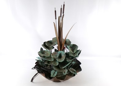 Copper and Mixed Metal Mid Century Modern Water Fountain