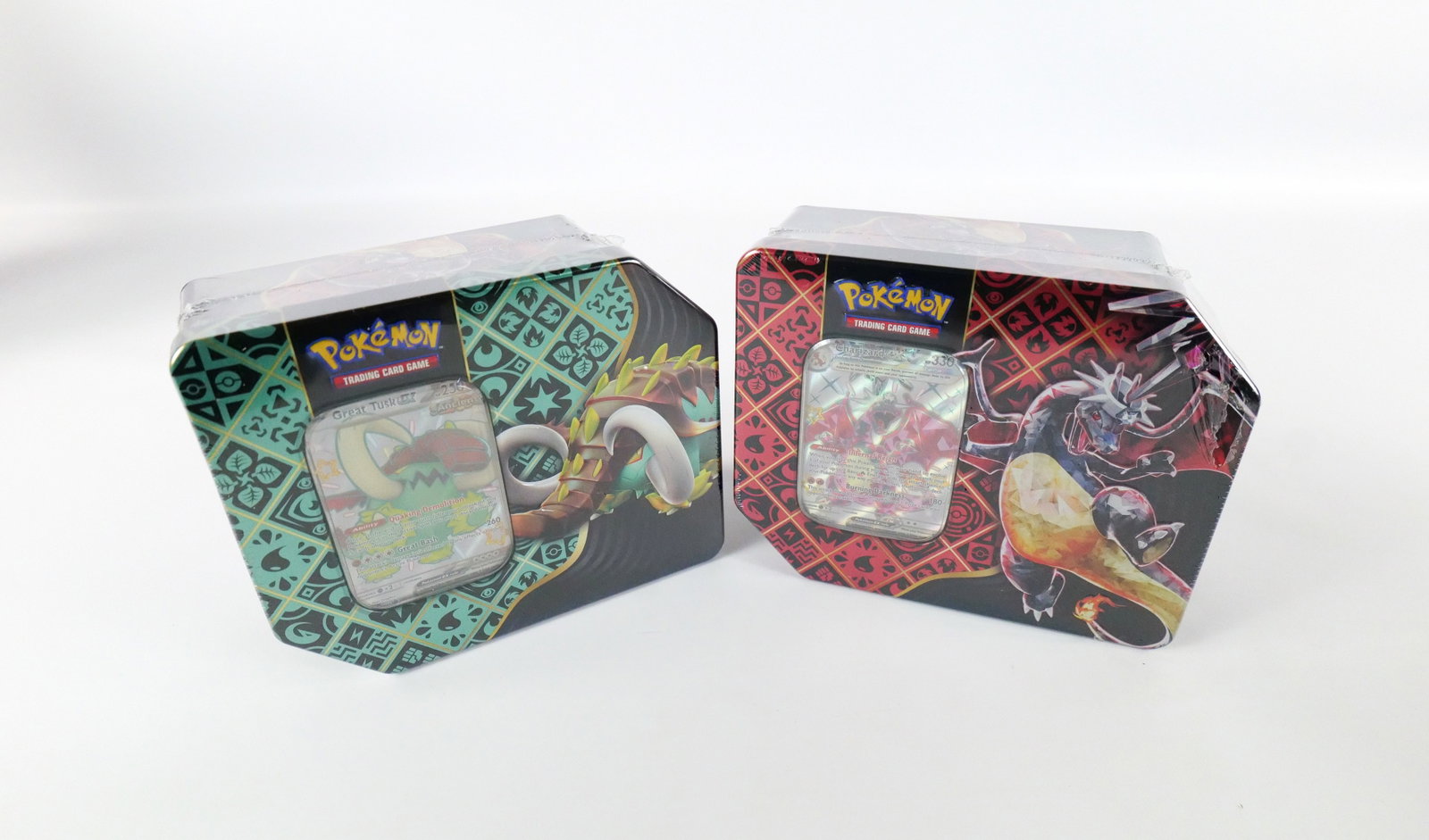 Lot of 2 Pokémon Trading Card Game Collectible Sealed Tins: Lot of 2 Pokémon Trading Card Game Sealed Collectible Tins. Including Scarlet & Violet Paldean Fates Charizard and Great Tusk. All invoices must be paid within 24 hours of the sale. We offer multiple