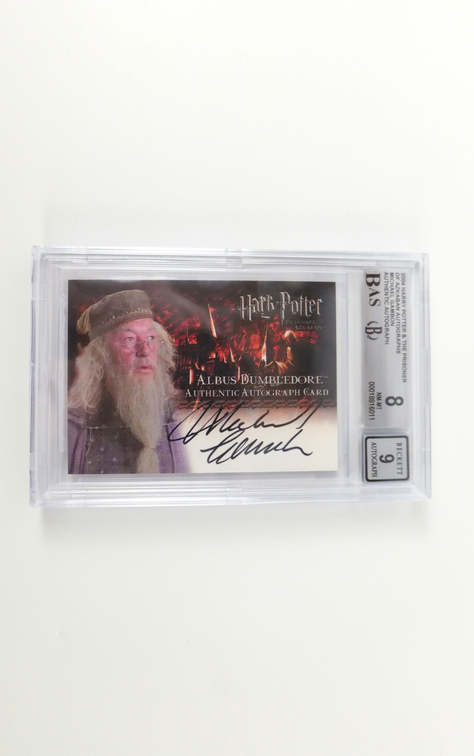 Michael Gambon 2004 Artbox Prisoner of Azkaban Autograph Card: 2004 Artbox Harry Potter and The Prisoner of Azkaban Michael Gambon Autograph CAll Harry Potter Cards in this section of the Auction came from Lisa Singer, who worked at Warner Bros. from December 200