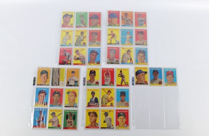 Lot of 39 Topps 1958 Baseball Cards