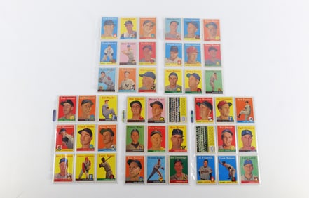 Lot of 45 Topps 1958 Baseball Cards