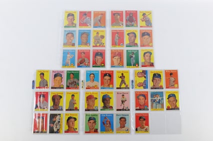 Lot of 43 Topps 1958 Baseball Cards