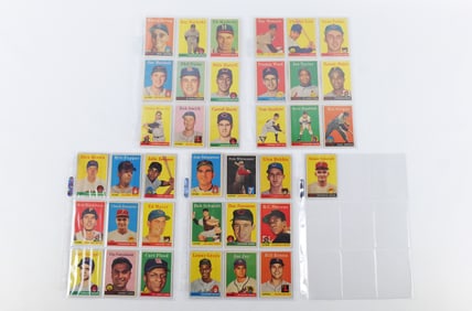 Lot of 37 Topps 1958 Baseball Cards