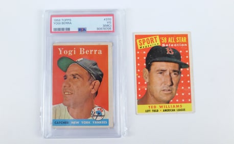 Lot of 2 Topps 1958 Baseball Cards