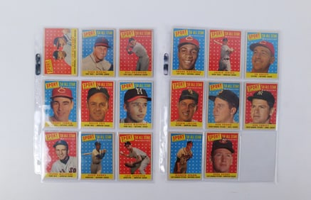 Lot of 17 Topps 1958 Baseball Cards