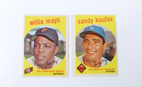 Lot of 2 Topps 1959 Baseball Cards