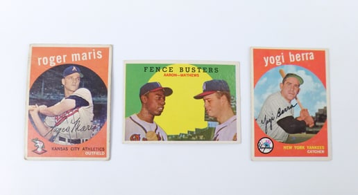 Lot of 3 Topps 1959 Baseball Cards