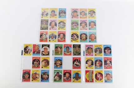 Lot of 43 Topps 1959 Baseball Cards