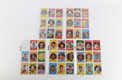 Lot of 44 Topps 1959 Baseball Cards