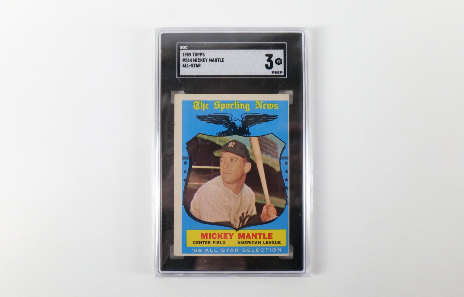 Mickey Mantle #564 - 1959 Topps SGC 3.0: Mickey Mantle All-Star #564 - 1959 Topps SGC 3.0 VG. All invoices must be paid within 24 hours of the sale. We offer multiple shipping options, please read the shipping terms to understand your option