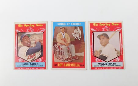 Lot of 3 Topps 1959 Baseball Cards