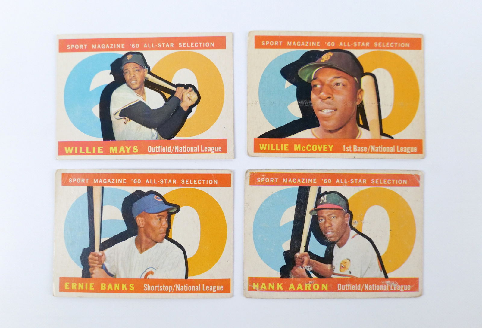 Lot of 4 Topps 1960 Baseball Cards (1 of 9)