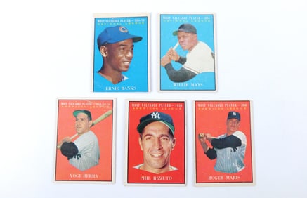 Lot of 5 Topps 1961 MVP Baseball Cards