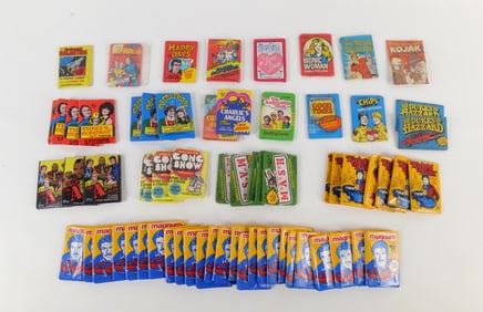 Lot of TV Related Sealed Wax Packs - 1970's