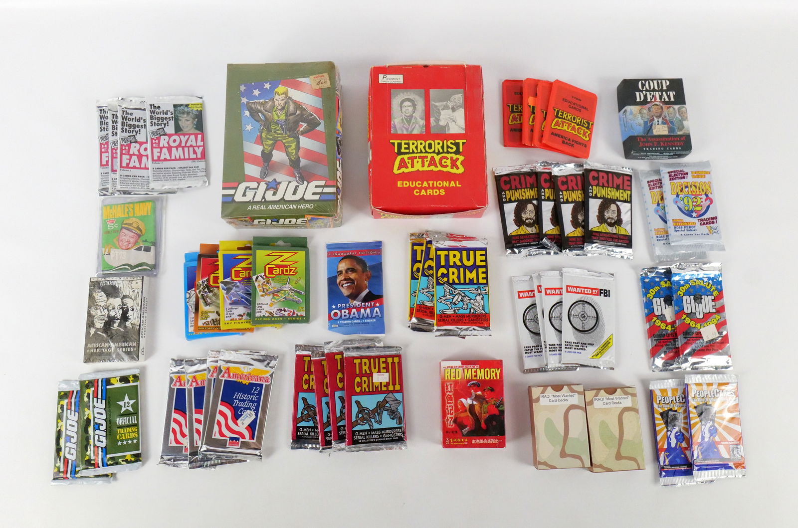 Group Lot of Military, Political, and Crime Trading Card Packs (1 of 10)