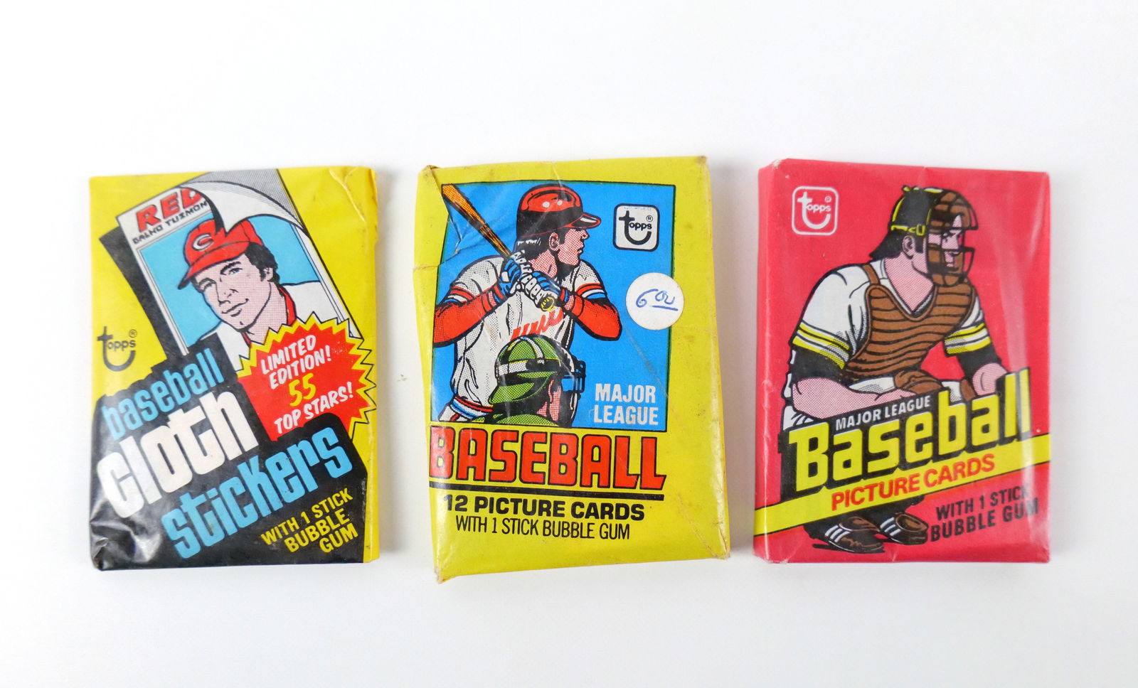 Lot of 3 Sealed 1970's Topps Wax Baseball Packs (1 of 5)
