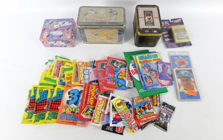 Group Lot of Baseball Cards, Stickers, Tattoo, Buttons