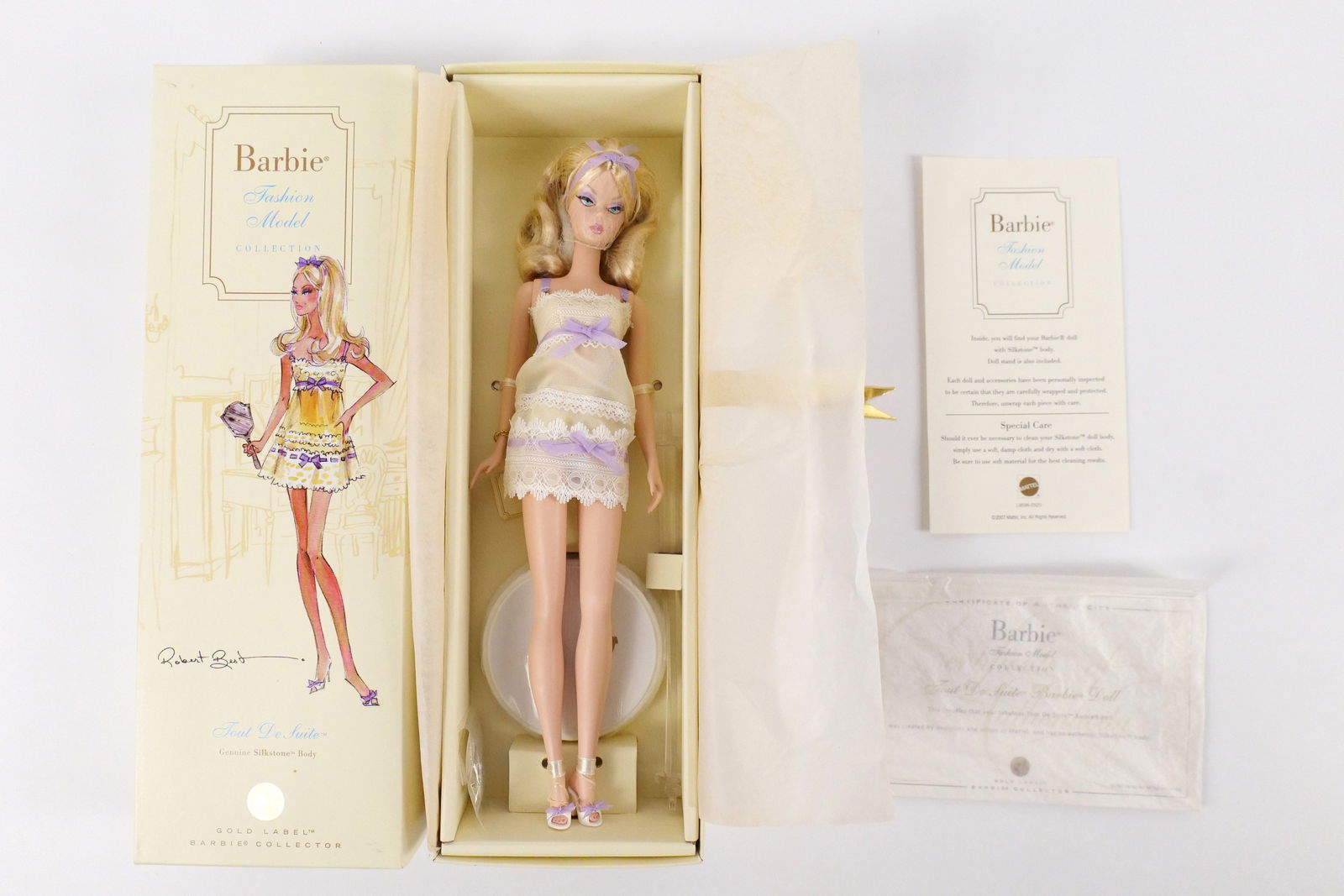 Tout De Suite Silkstone Gold Label Barbie Doll: Tout De Suite Silkstone Gold Label Barbie Doll - Fashion Model Collection - Robert Best. New in Box. All invoices must be paid within 24 hours of the sale. We offer multiple shipping options, please r