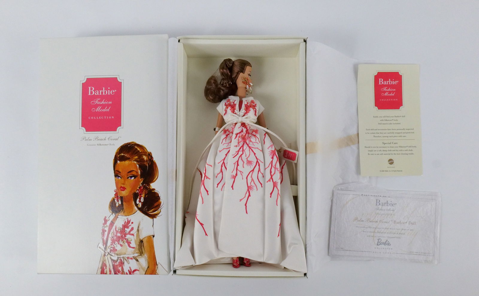 Palm Beach Coral Silkstone Limited Edition Barbie Doll: Palm Beach Coral Silkstone Limited Edition Barbie Doll - Fashion Model Collection. New in Box. All invoices must be paid within 24 hours of the sale. We offer multiple shipping options, please read th