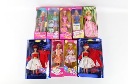 Lot of 9 Barbie Dolls