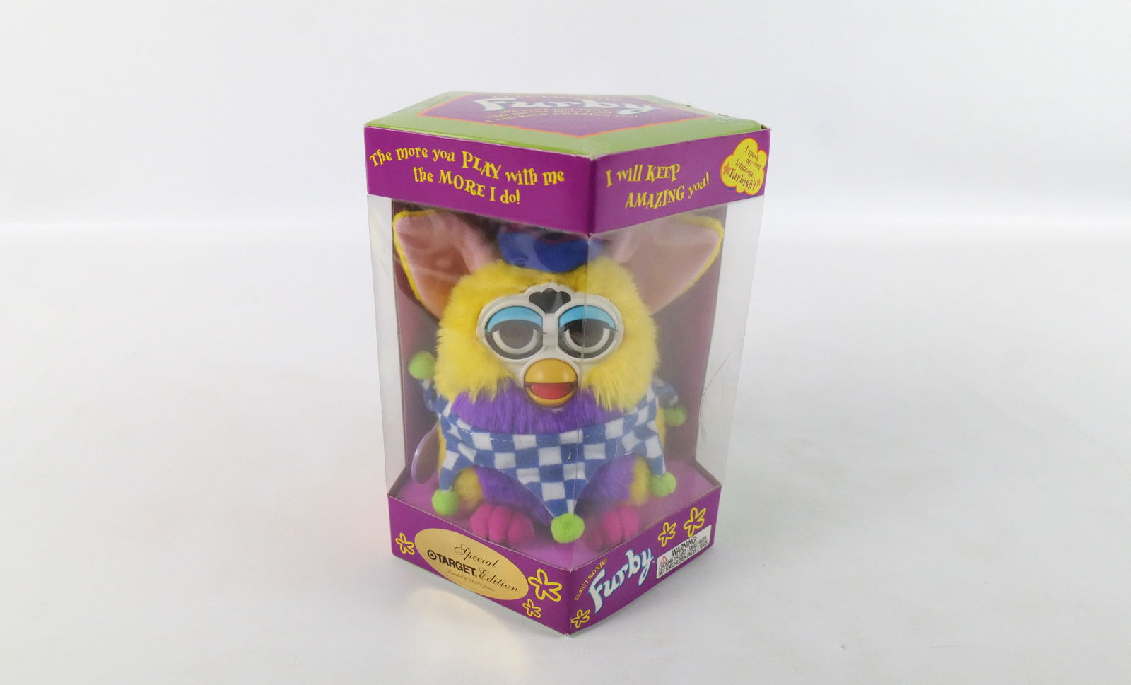 Vintage Jester Furby: Vintage Jester Furby - Tiger Electronics - 1999 - Target Exclusive. New in Box. All invoices must be paid within 24 hours of the sale. We offer multiple shipping options, please read the shipping