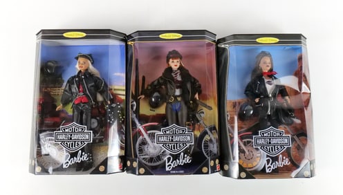 Lot of 3 Harley Davidson Barbie Dolls