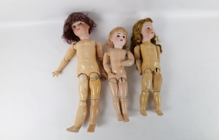 Lot of 3 Antique German Dolls