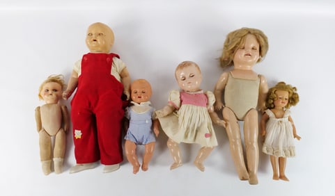 Lot of Vintage Vinyl, Composition, and Plastic Dolls