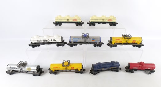 Lot of 9 O Gauge Rolling Stock Tank Cars