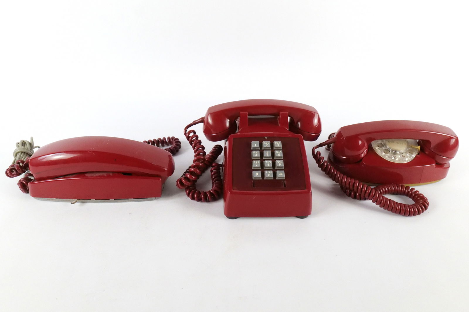 Lot of 3 Vintage Western Electric Red Telephones (1 of 9)