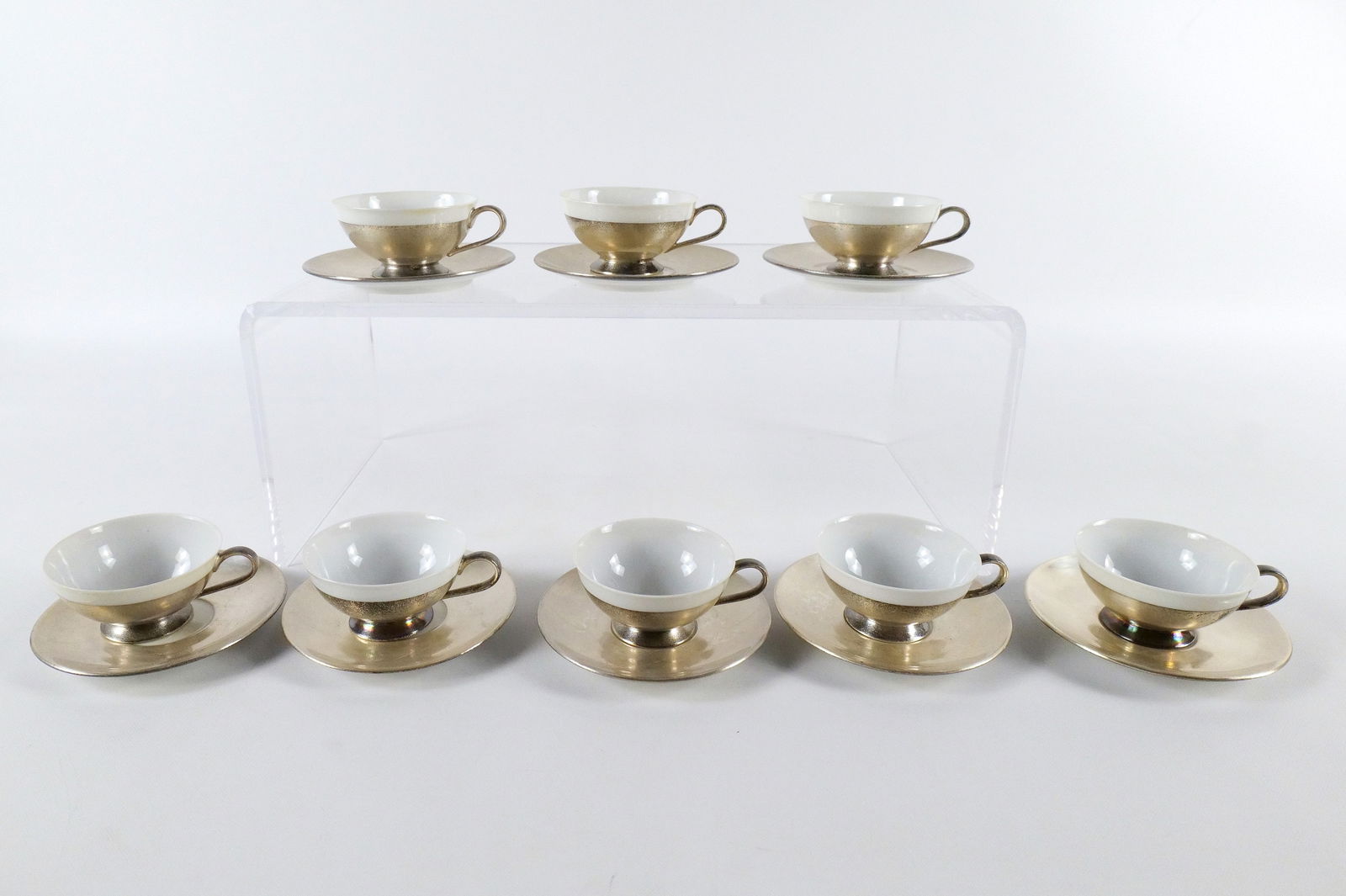 Hutschenreuther Silver Overlay Tea Cup Set (1 of 7)