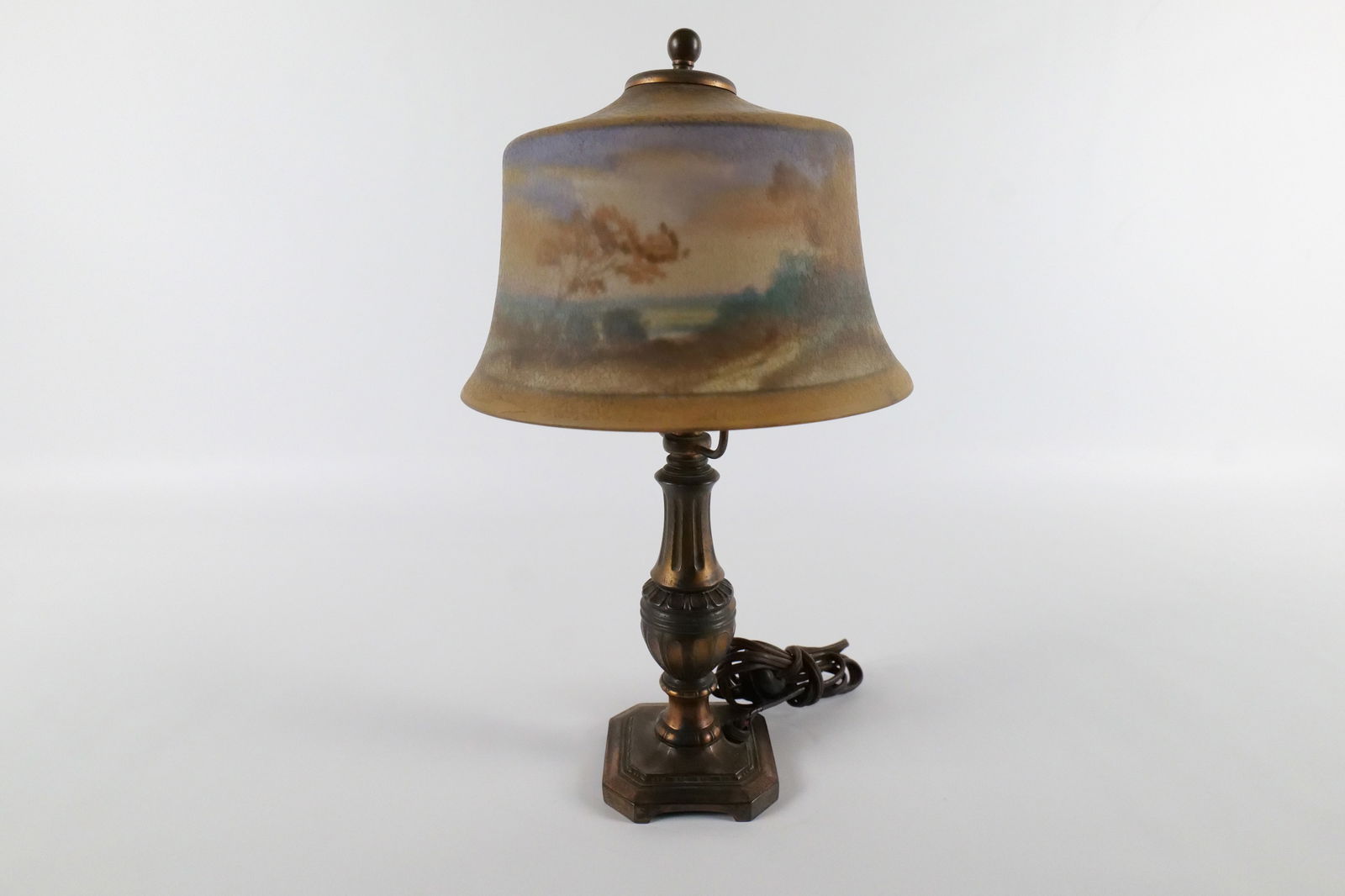 Antique Reverse Painted Table Lamp - 2
