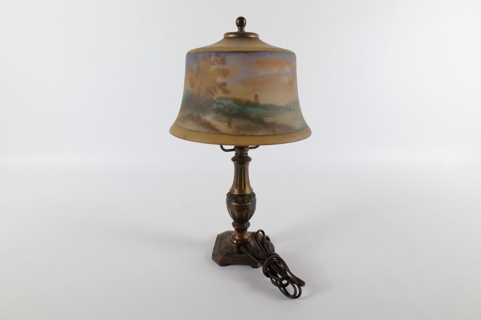 Antique Reverse Painted Table Lamp - 3